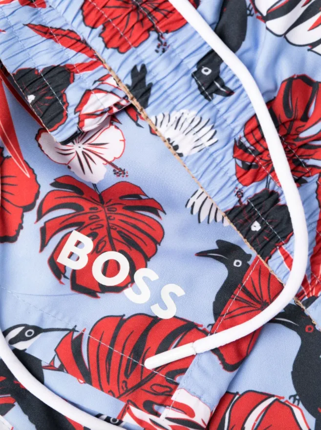 BOSS Piranha floral-print swim shorts