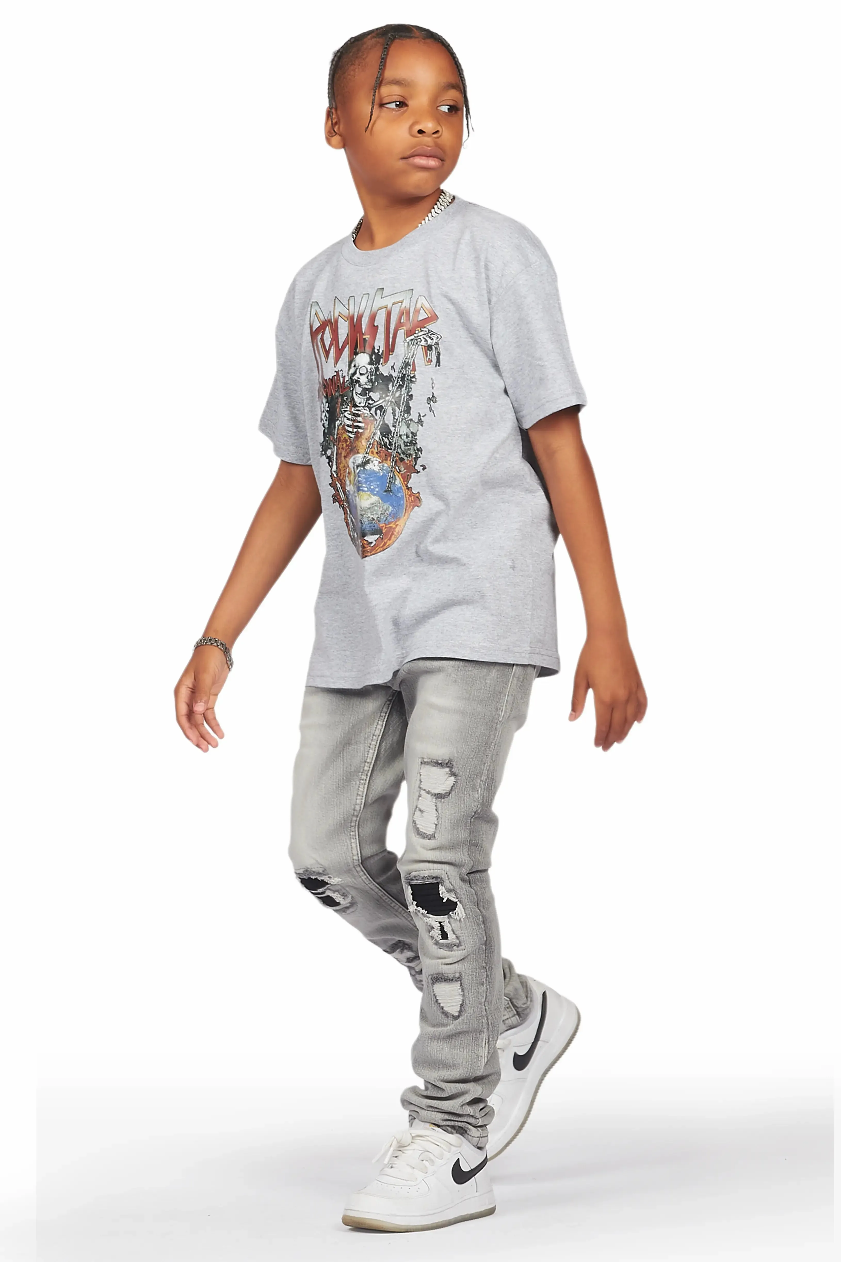 Boys Cachi Grey T-Shirt/Skinny Jean Set