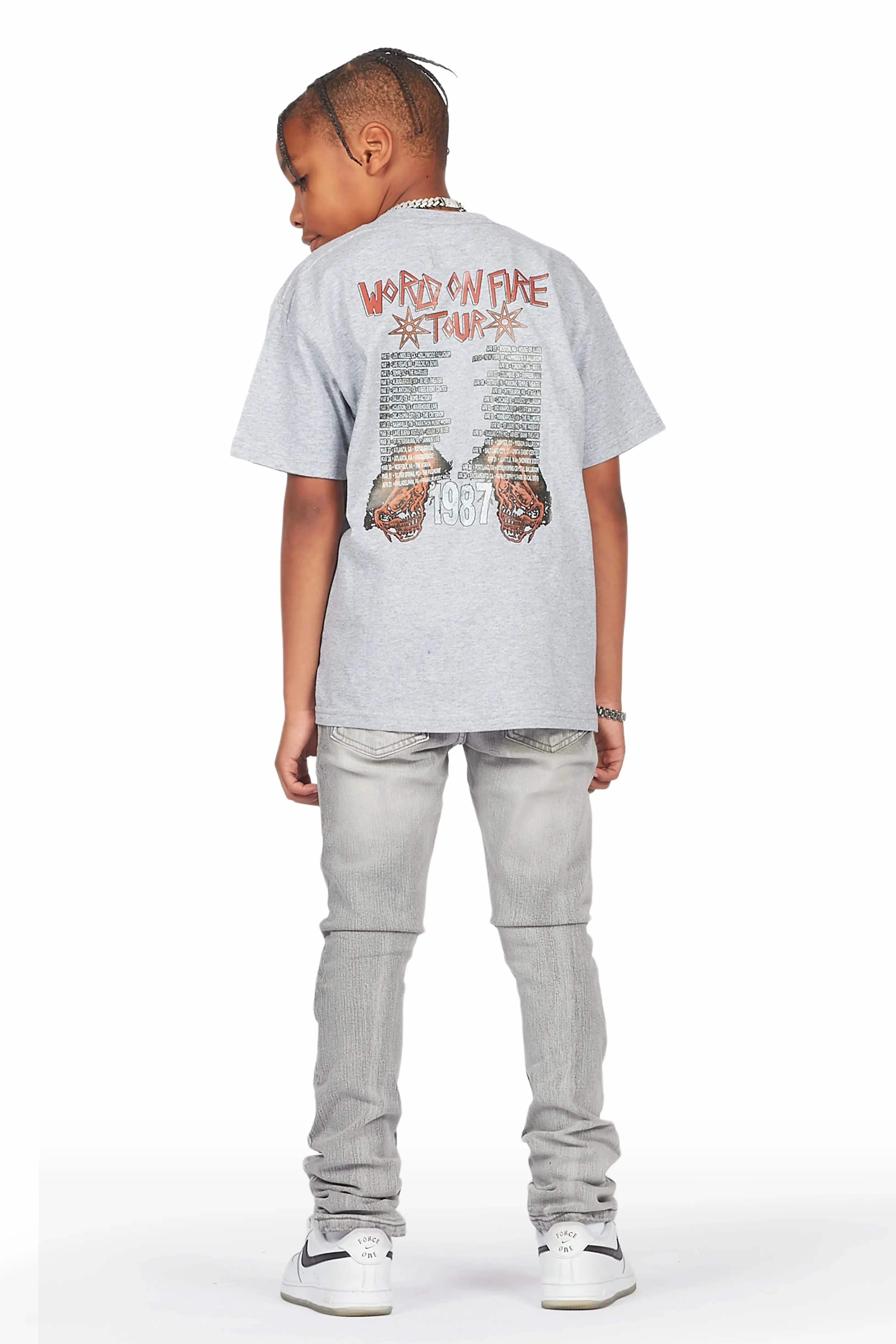 Boys Cachi Grey T-Shirt/Skinny Jean Set