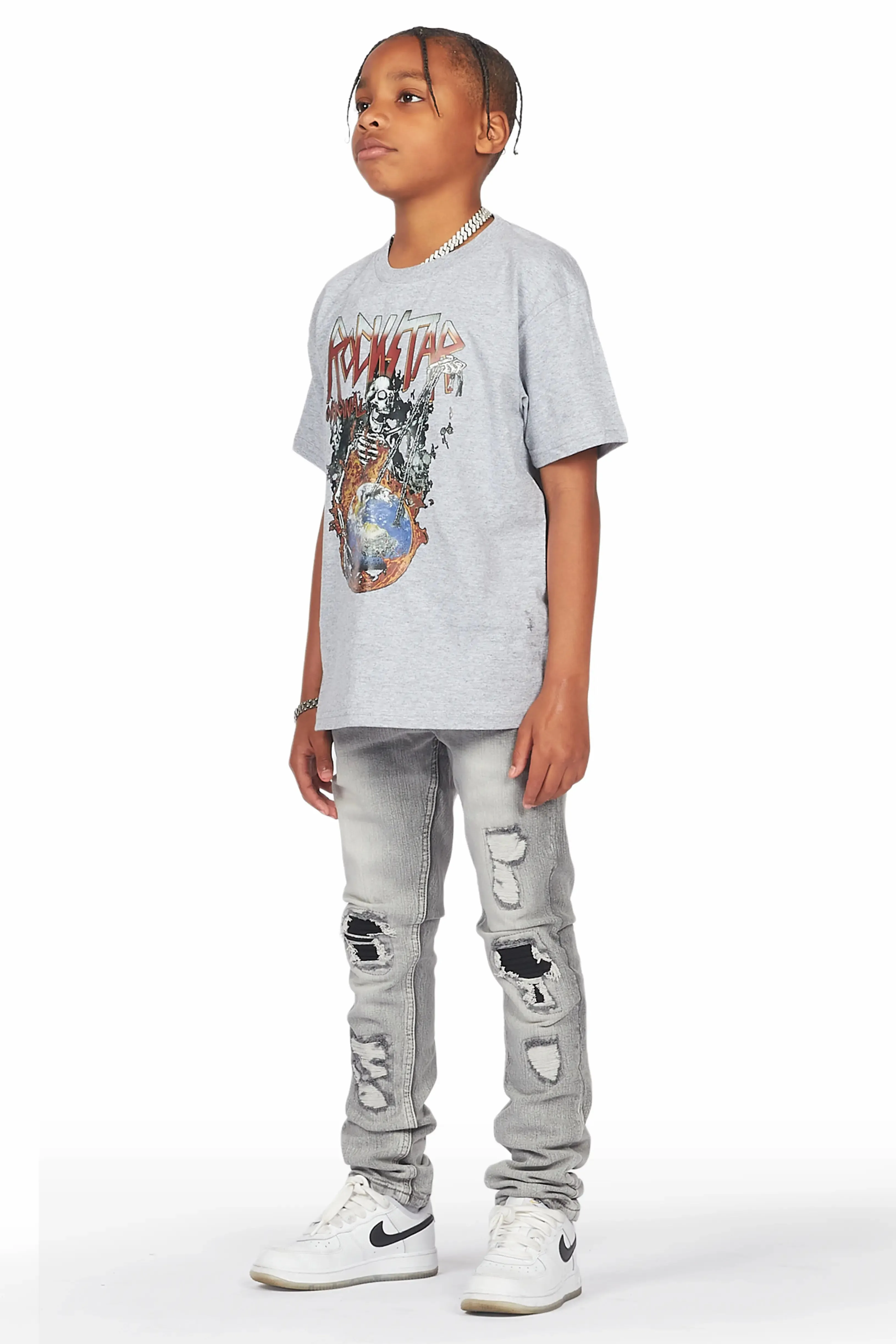 Boys Cachi Grey T-Shirt/Skinny Jean Set