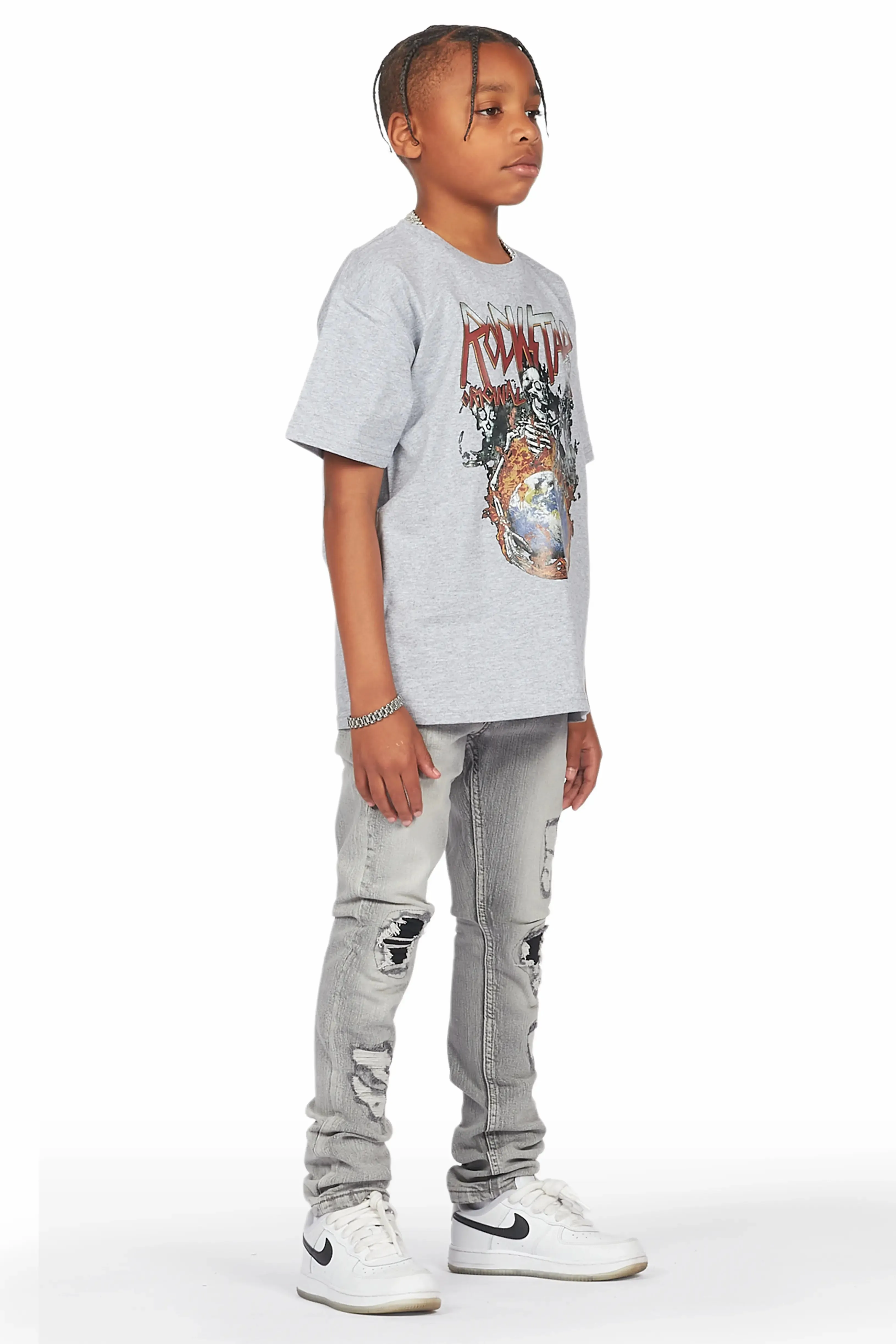 Boys Cachi Grey T-Shirt/Skinny Jean Set