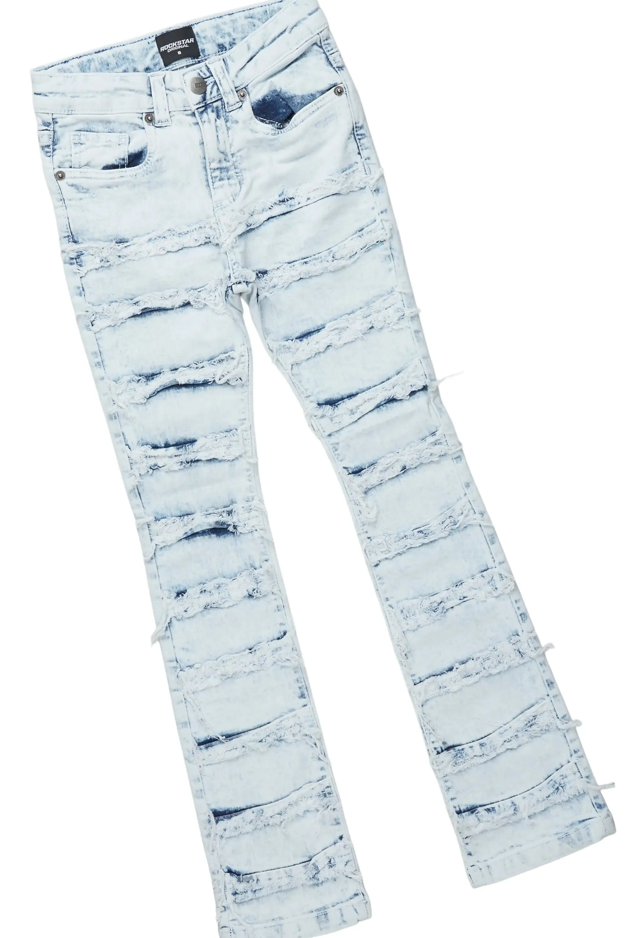 Boys Haku White T-Shirt/Frayed Skinny Stacked Flare Jean Set