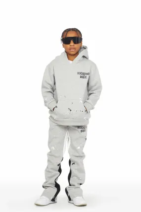 Boys Jaco Grey Hoodie Stacked Flare Track Set