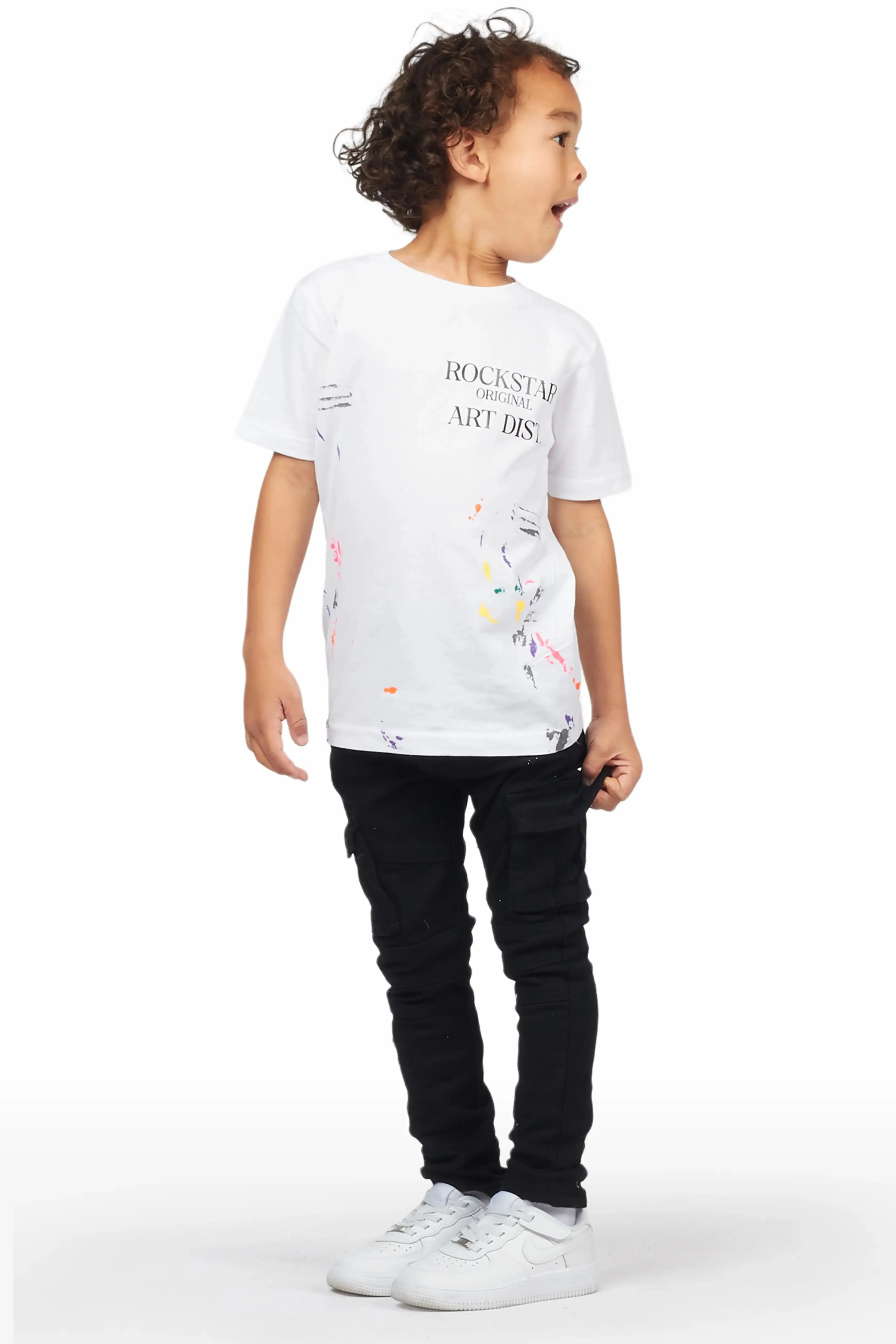 Boys Parry White T-Shirt/Cargo Jean Set