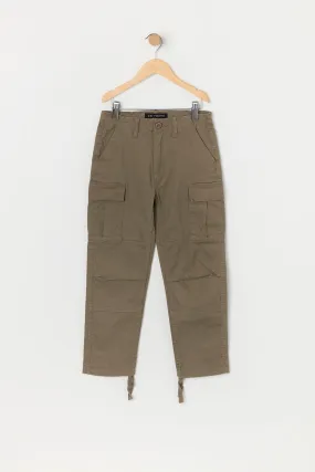 Boys Textured Hem Tie Cargo Pant