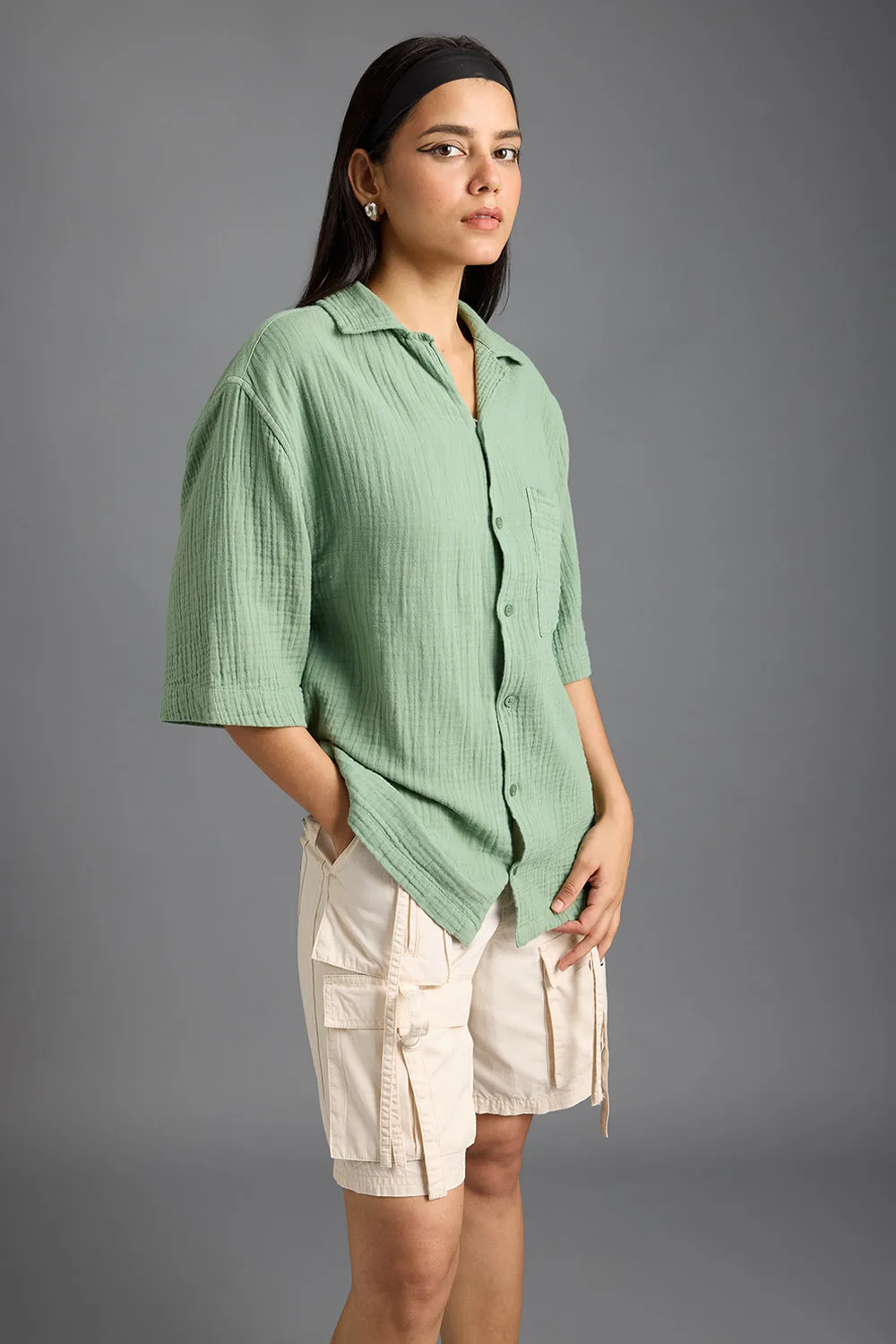 Breezy Relaxed Green Shirt