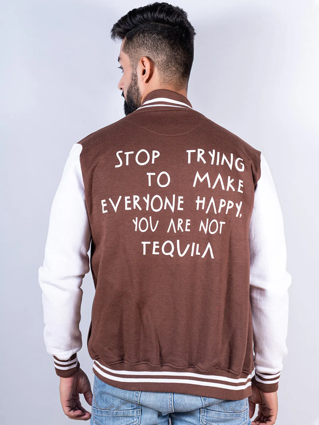 Brown R Tequila Varsity Jacket