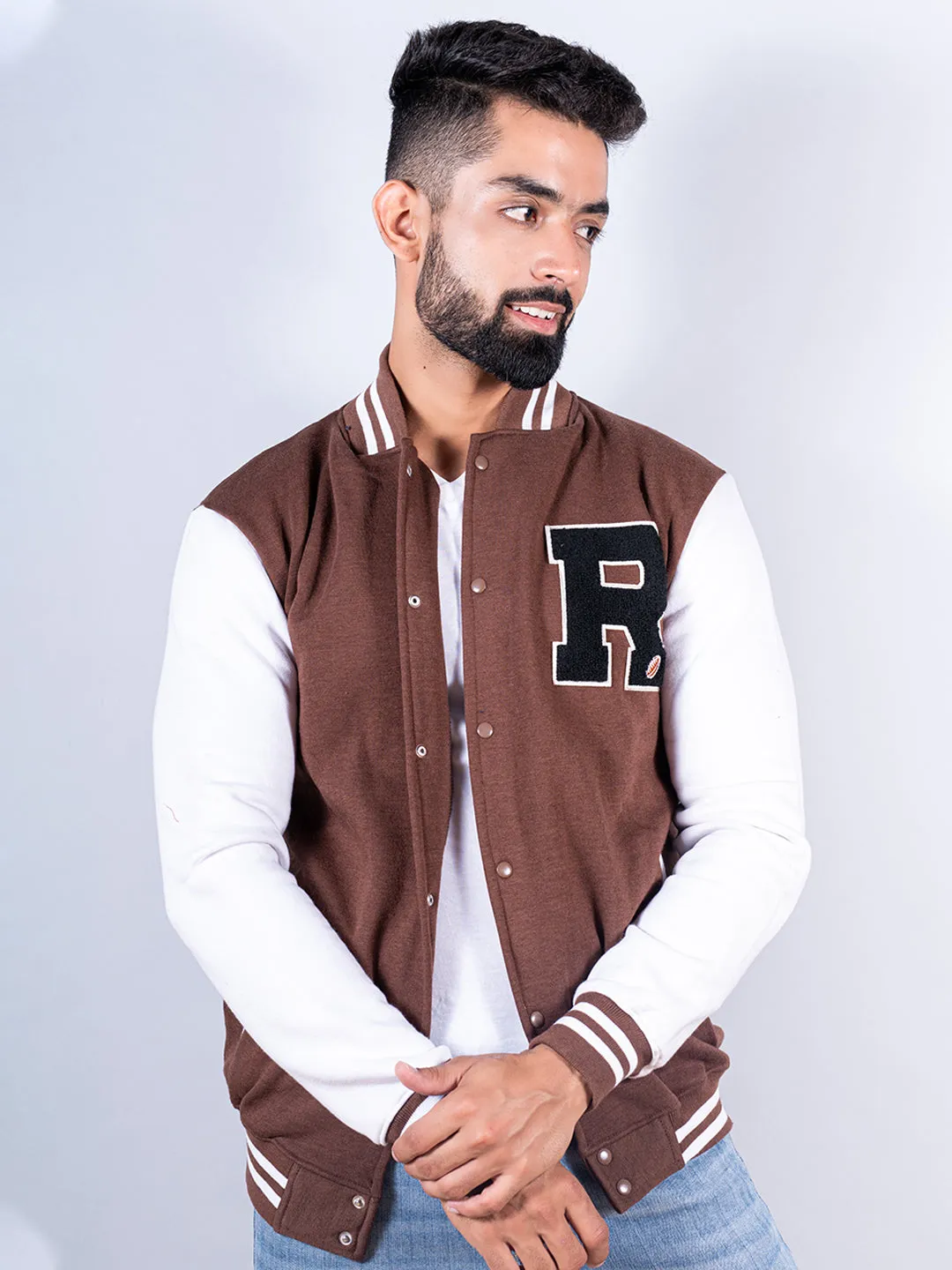 Brown R Tequila Varsity Jacket