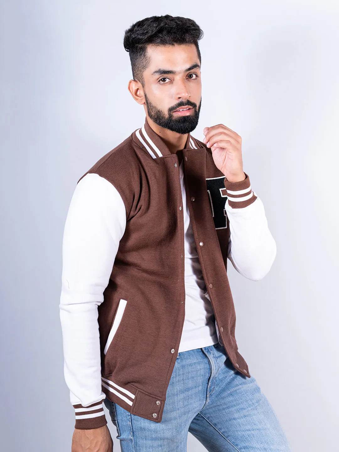 Brown R Tequila Varsity Jacket