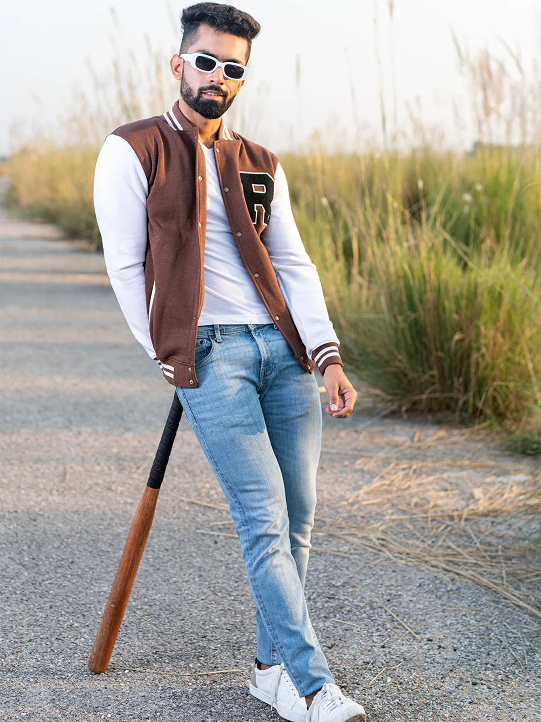 Brown R Tequila Varsity Jacket