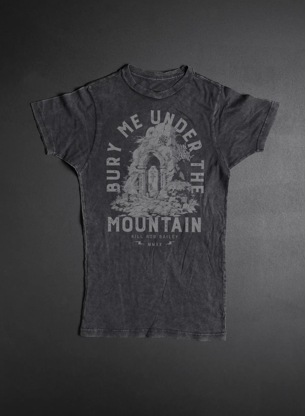 BURY ME UNDER THE MOUNTAIN METAL TEE- BLACK