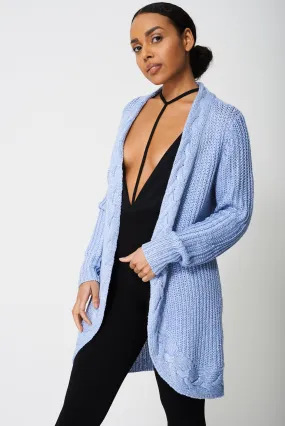 Cable Knit Cardigan With Glitter