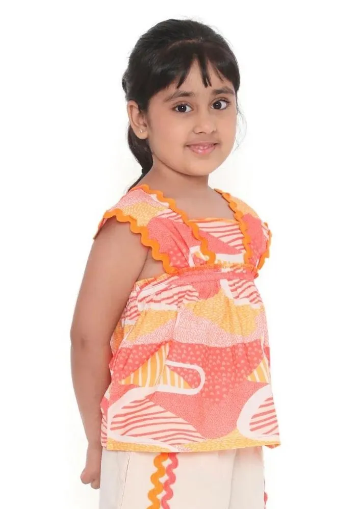 Candy Escape Printed Sleeveless Cotton Flare Top