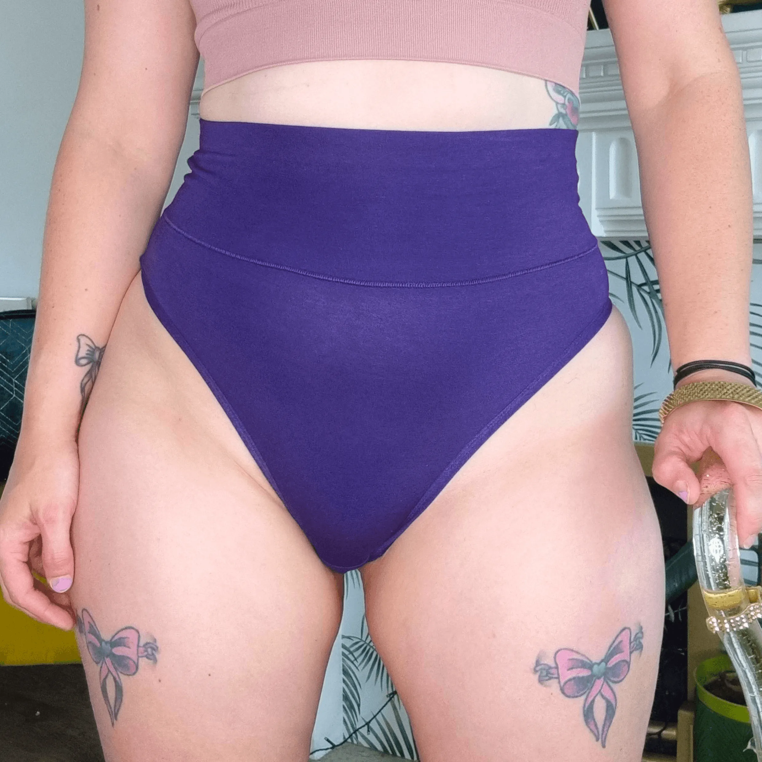 Cheeky High Leg Knickers - Suffragette Purple