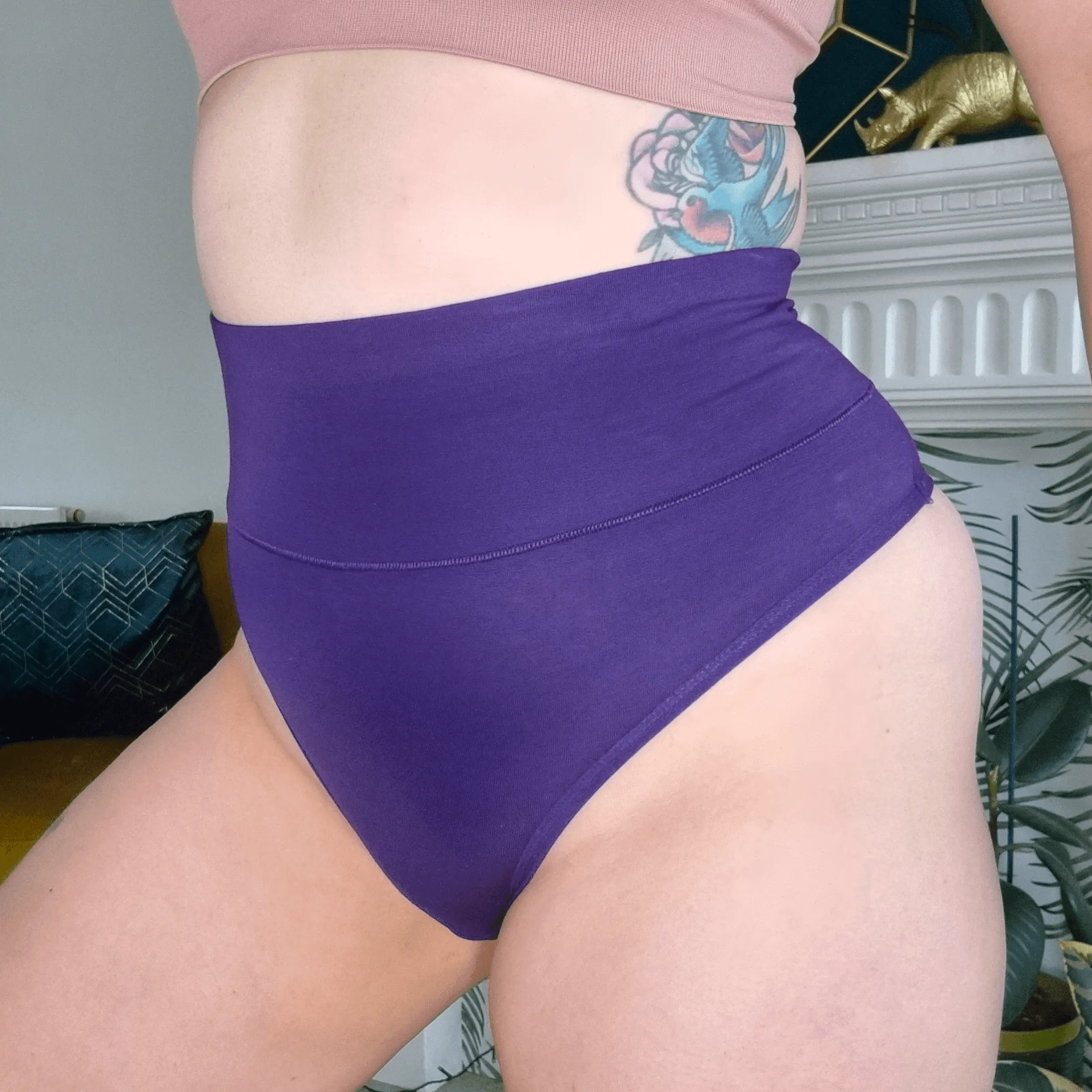 Cheeky High Leg Knickers - Suffragette Purple