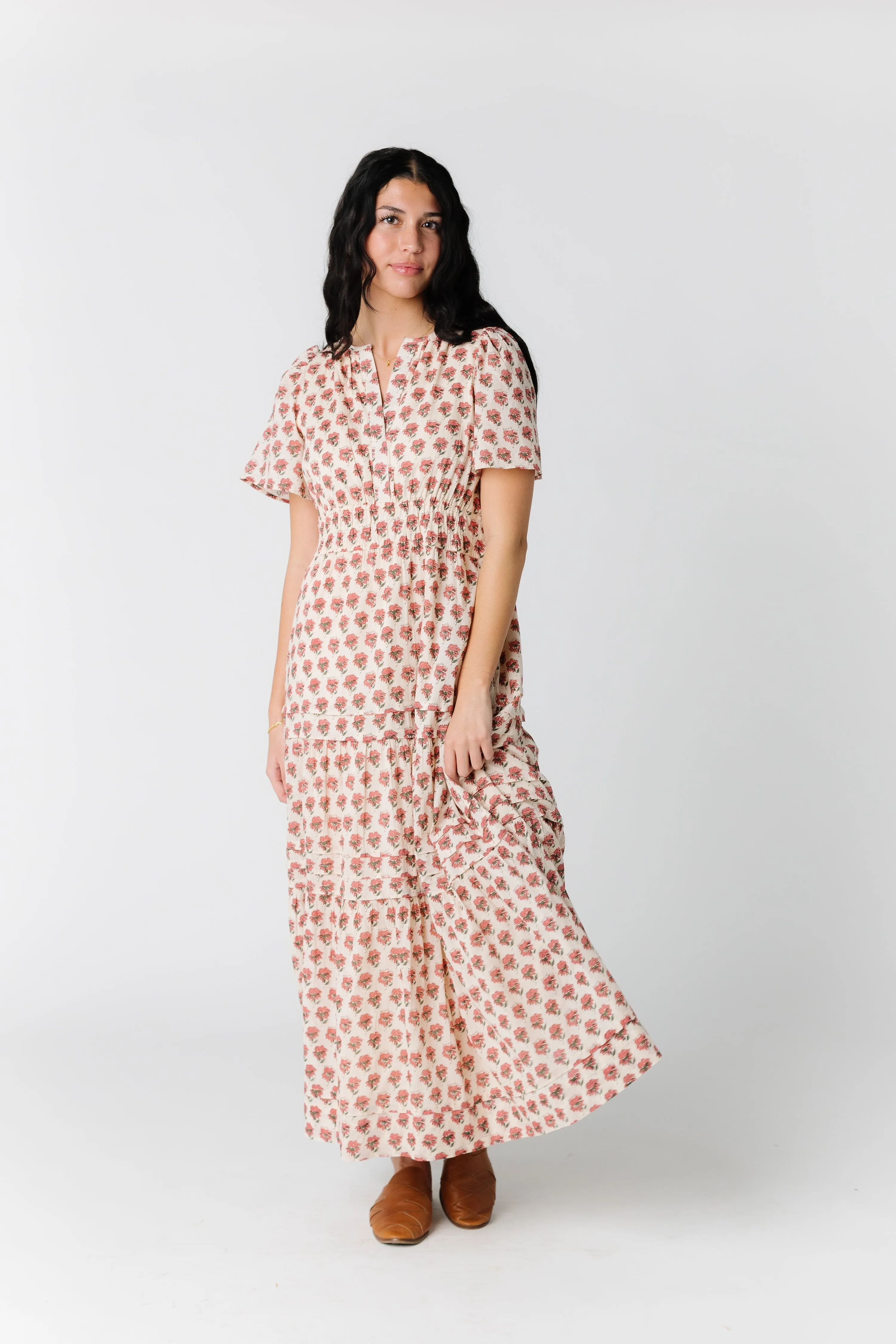 Citrus Shae Print Dress - Peach Print