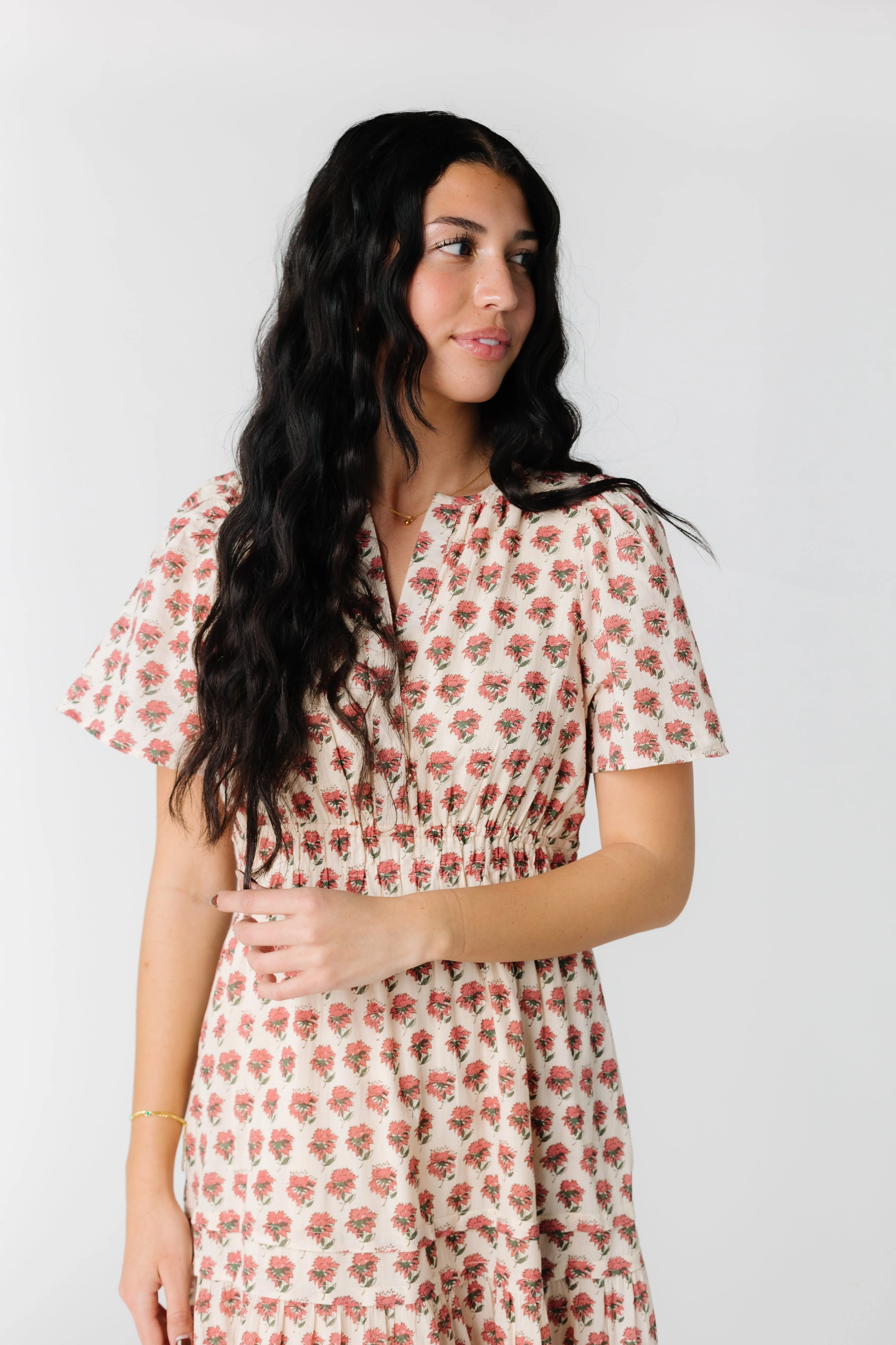 Citrus Shae Print Dress - Peach Print