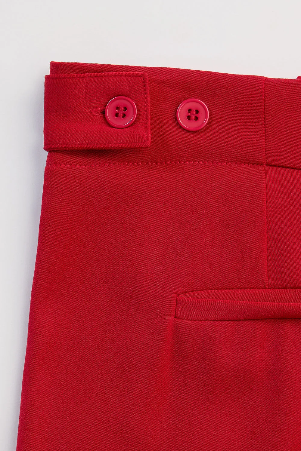 Classic Red Pleated Korean Pants