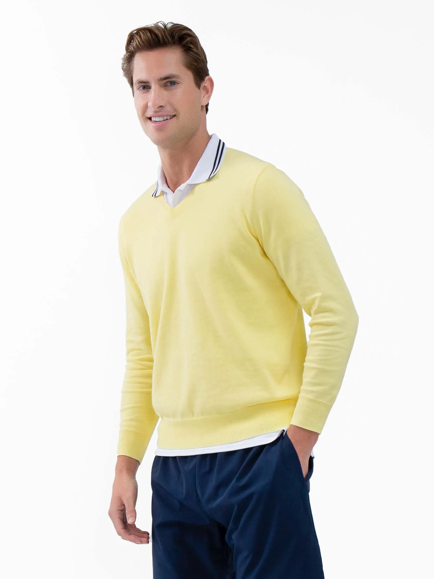 Classic V Neck Sweater - Lemonade