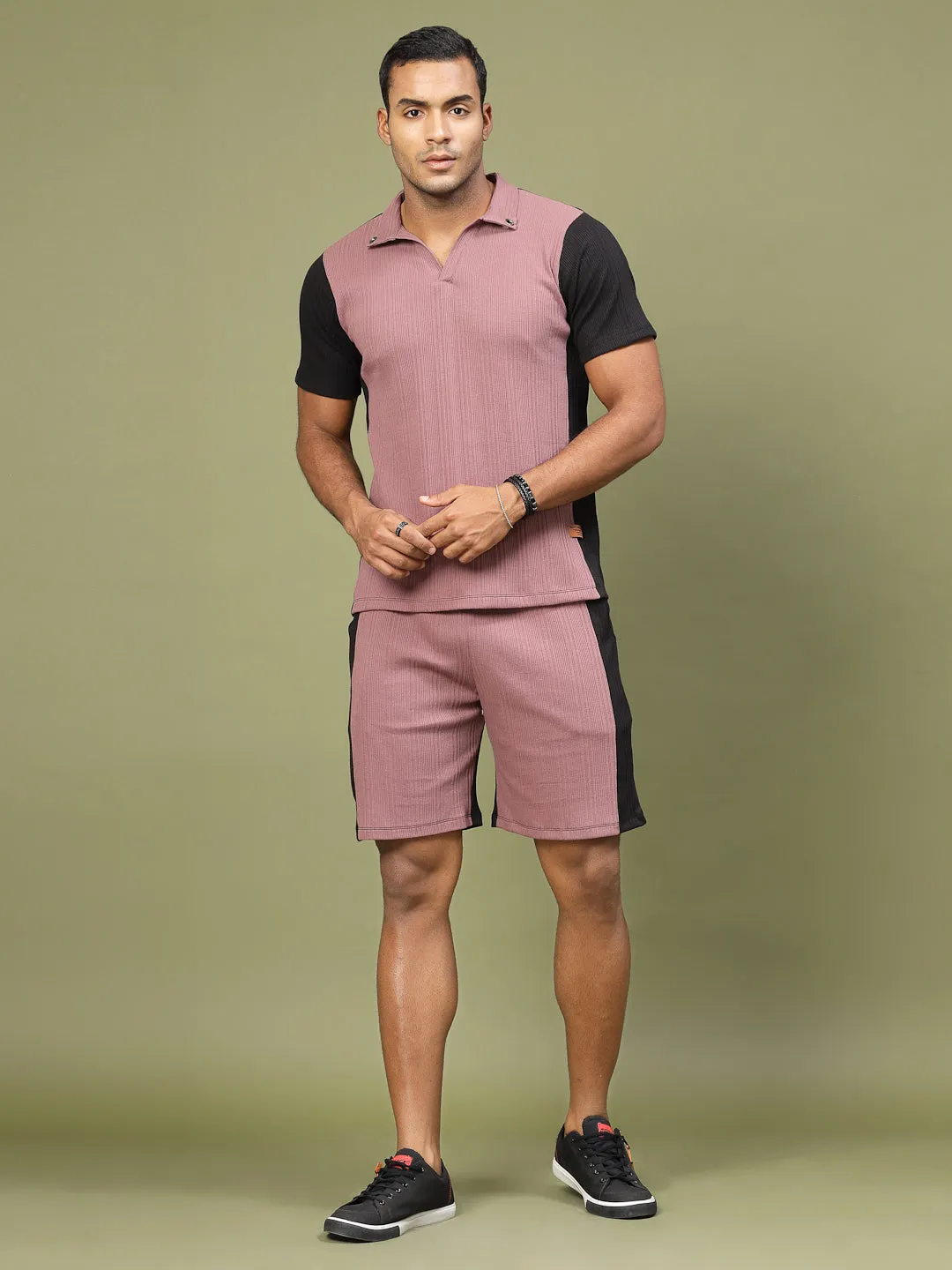 Colorblock Rib Polo Co-ords