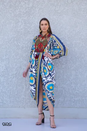 Colorful blue African Caftan dress,  Caftans for women, Loose fit caftan, caftans for women, Egyptian cotton caftan, Plus size kaftan