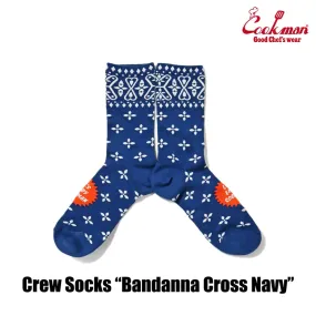 Cookman Crew Socks - Bandanna Cross : Navy