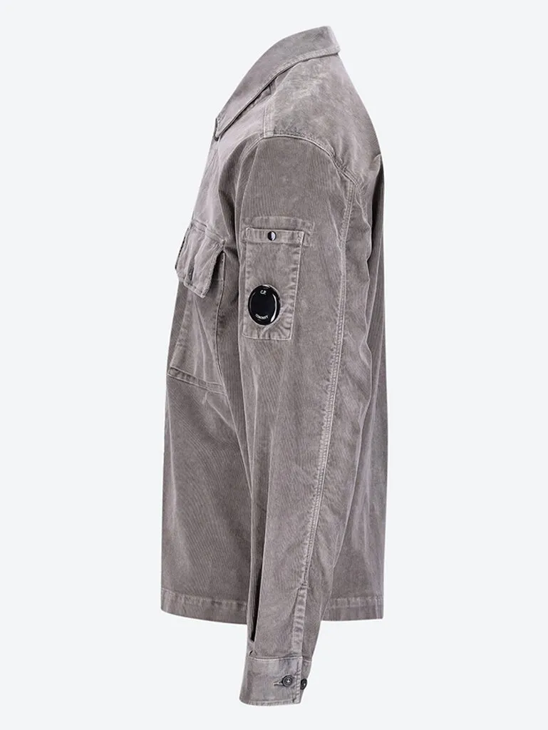 Corduroy buttoned utility overshirt