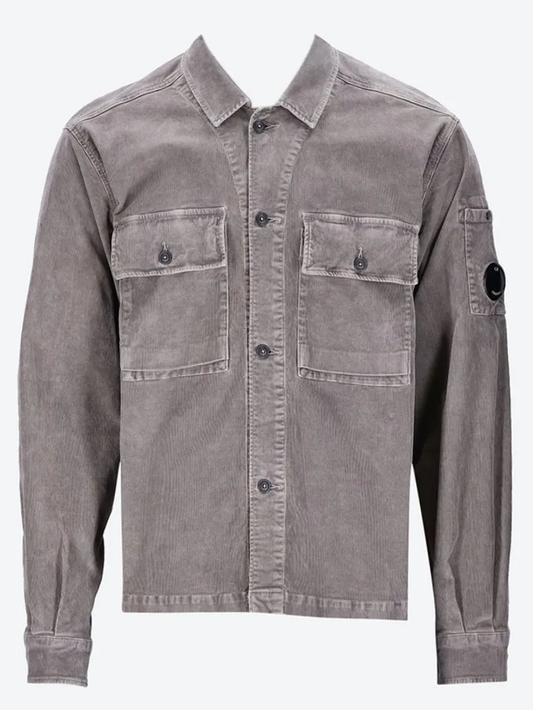 Corduroy buttoned utility overshirt