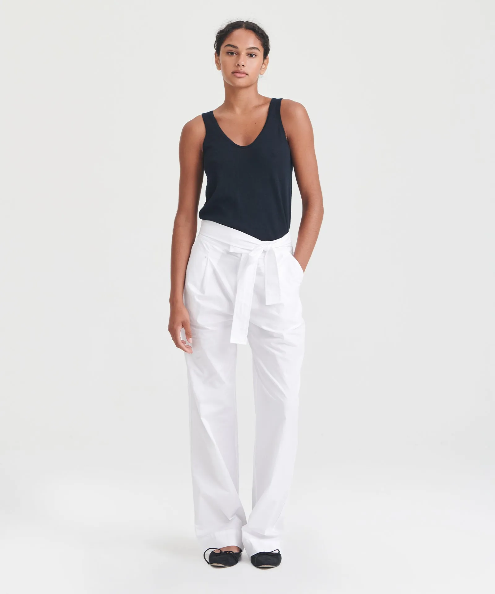 Cotton Wide Leg Trouser