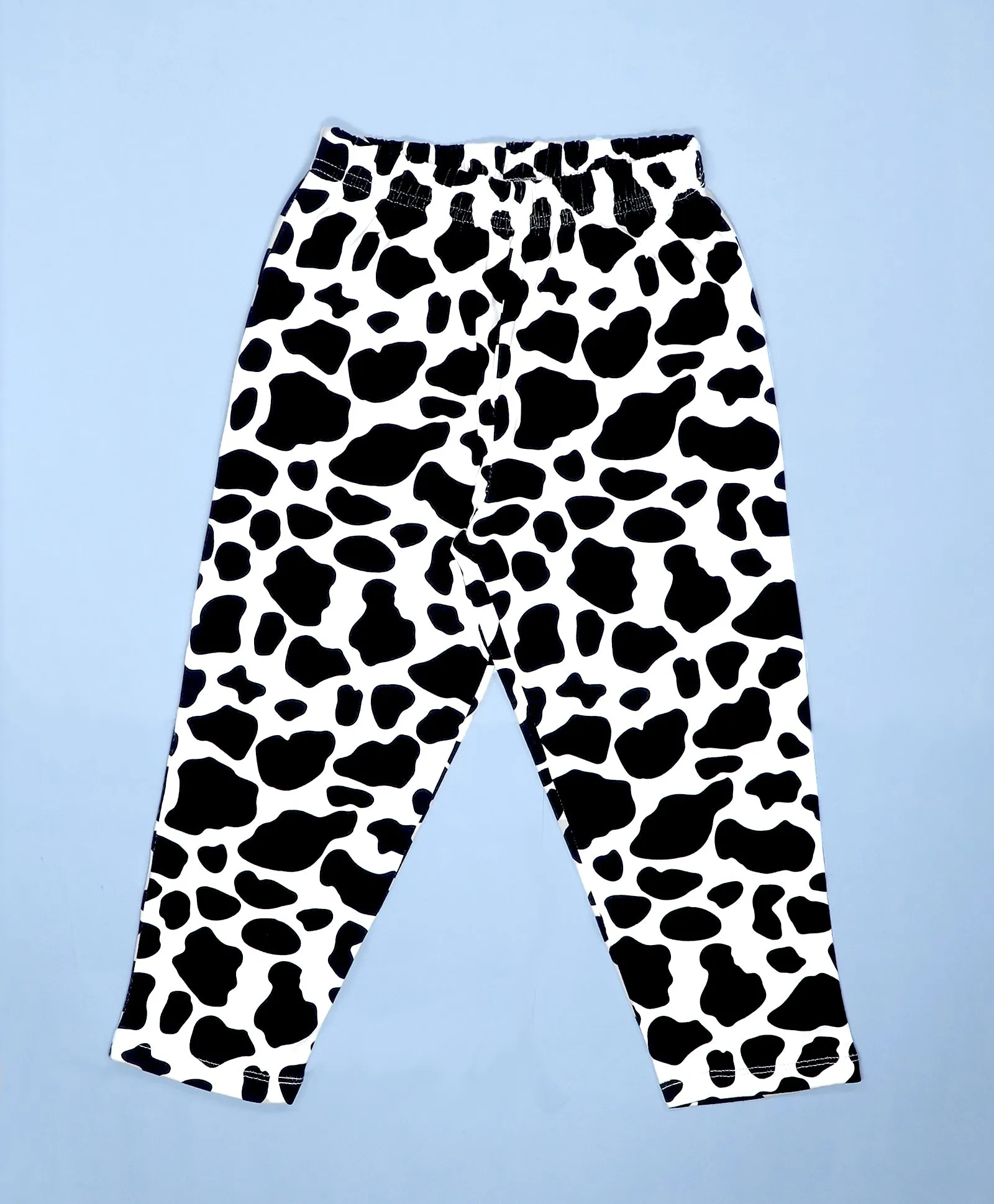 Cow Patch Pattern Full Sleeves T-Shirt & Pajama Set