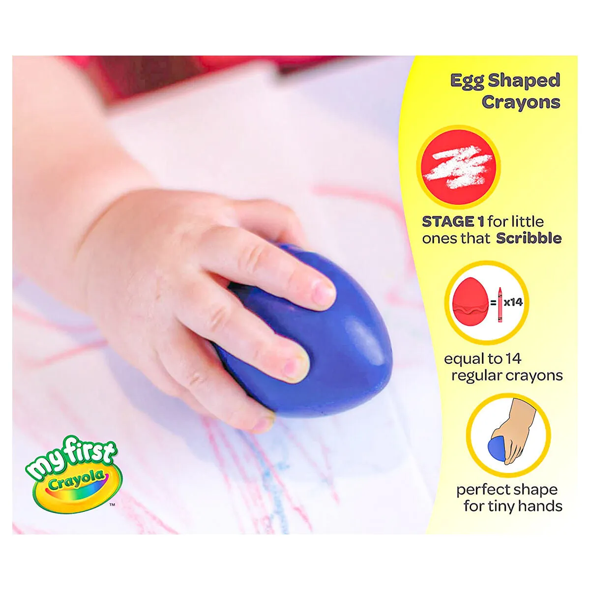 Crayola My First Washable Palm-Grasp Crayons Pack of 6