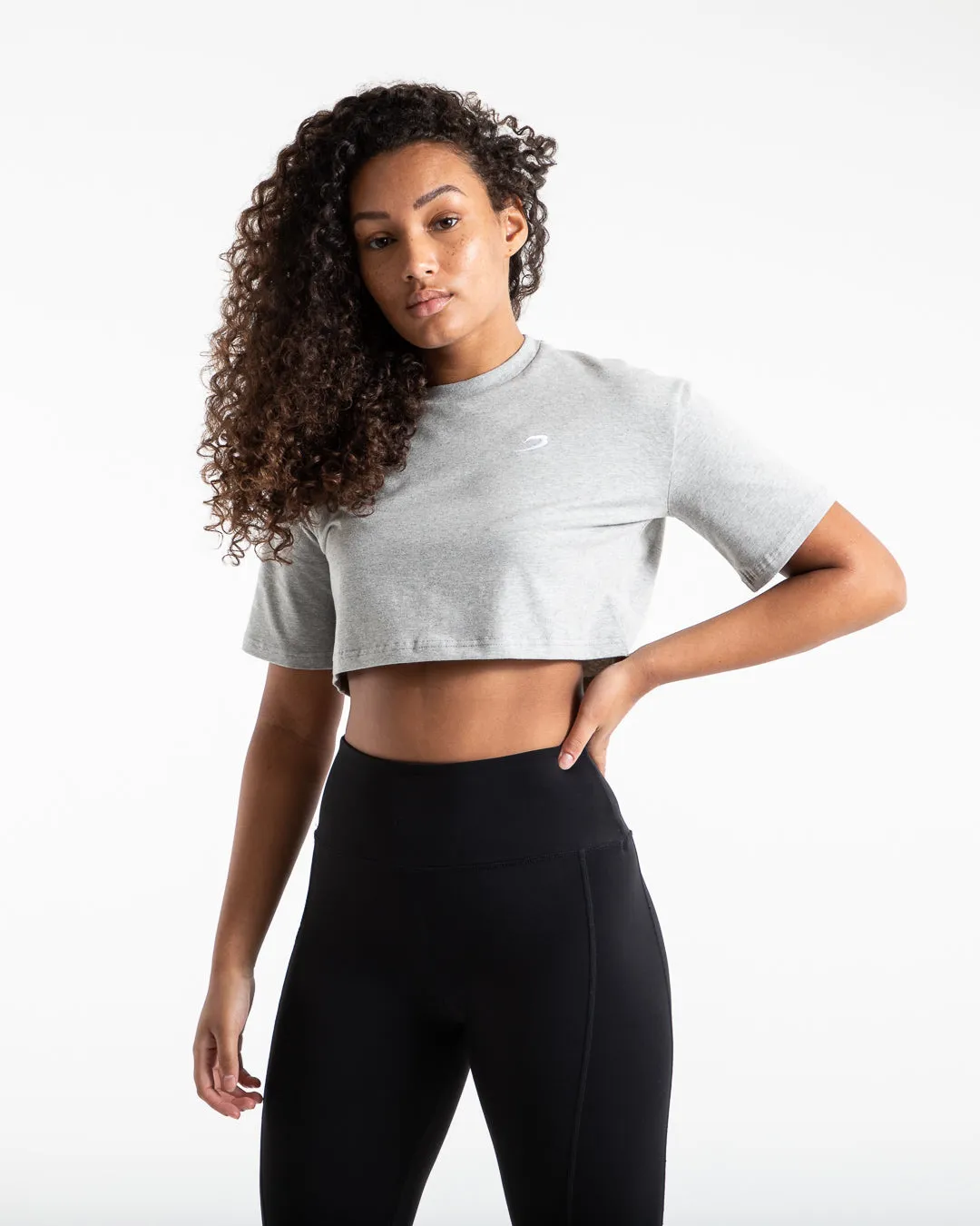 Cropped Strike T-Shirt - Grey