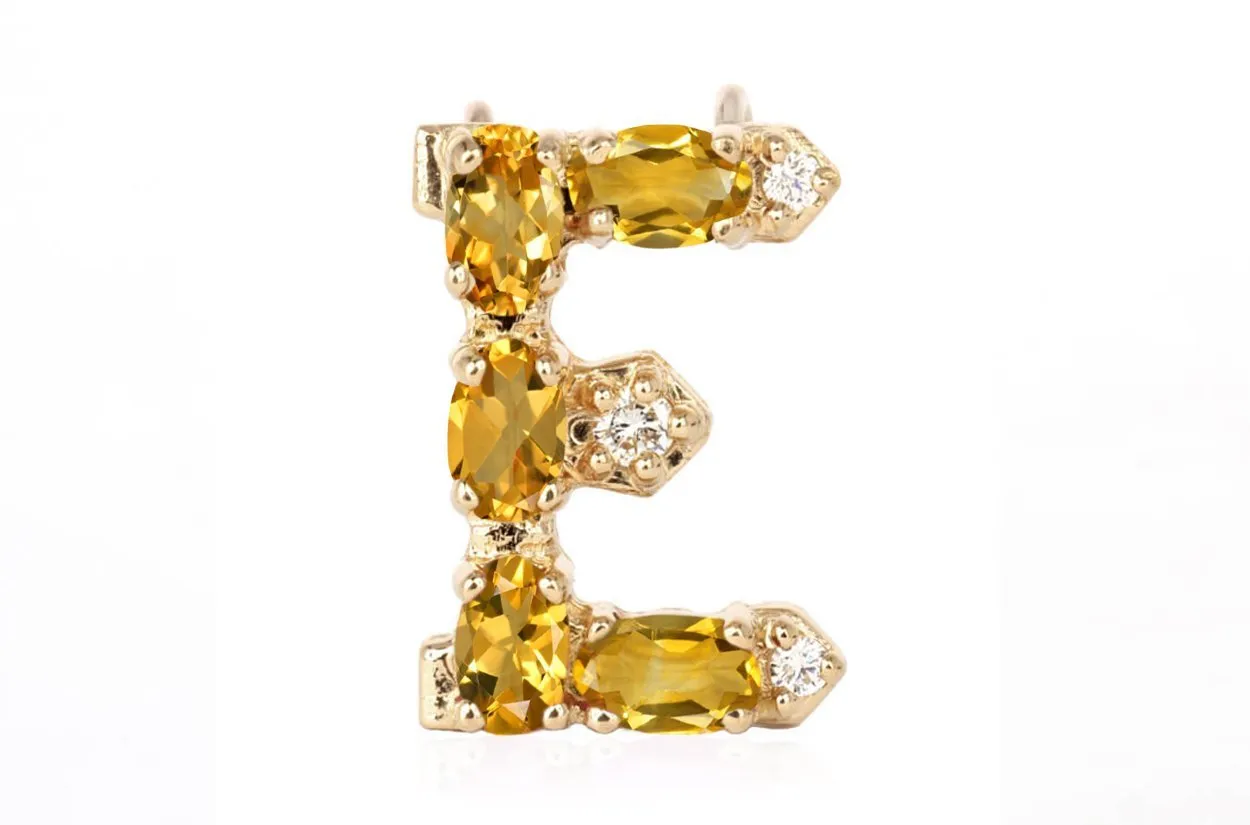 Cufflinks Letter E Initial 18kt Gold