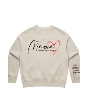 Custom Printed Sweatshirt for Mum - With Custom kids names on sleeve - 01_Mama Style