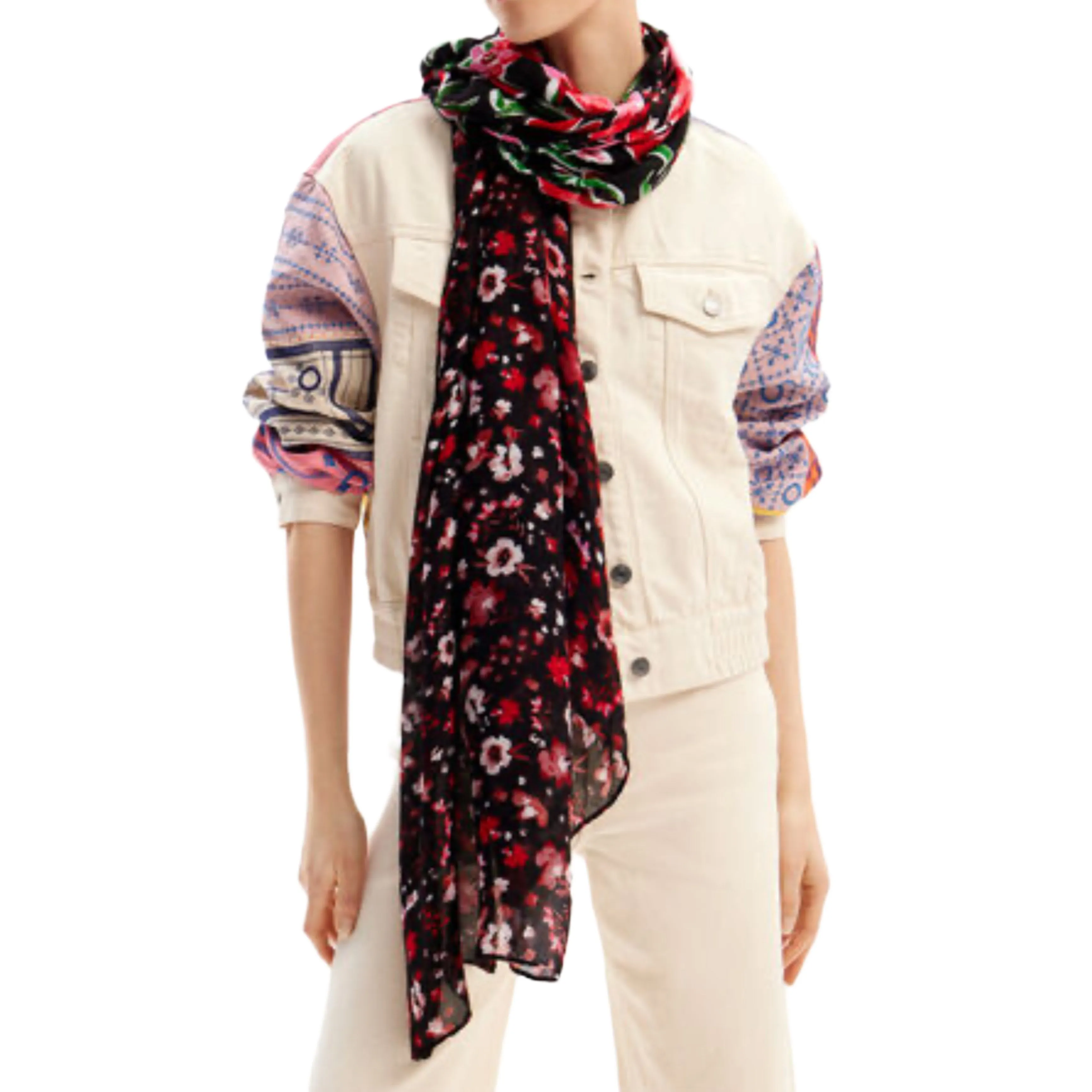 DESIGUAL FLORAL SCARF