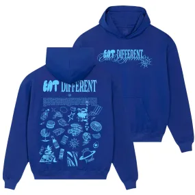 Eat Different Deluxe Organic Box Hoodie - Cobalt Blue