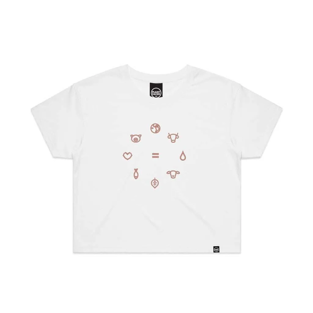 Equal Beings - White x Black Crop Tee