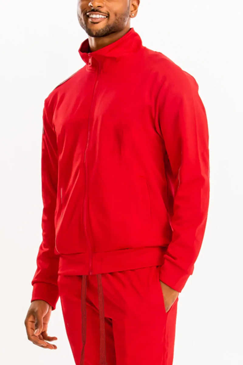 ESSENTIAL BASIC PLAIN SOLID TRACK JACKET