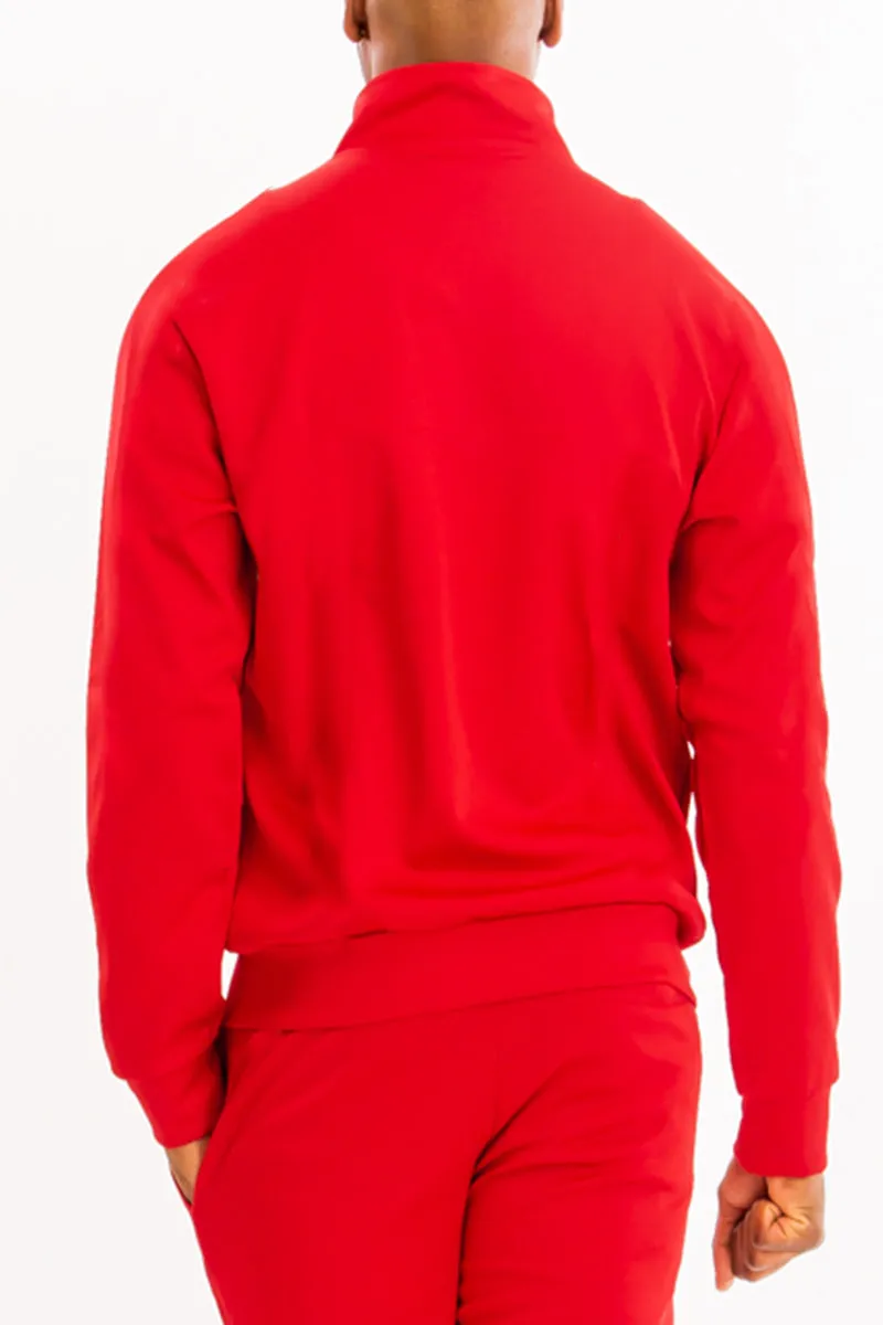 ESSENTIAL BASIC PLAIN SOLID TRACK JACKET