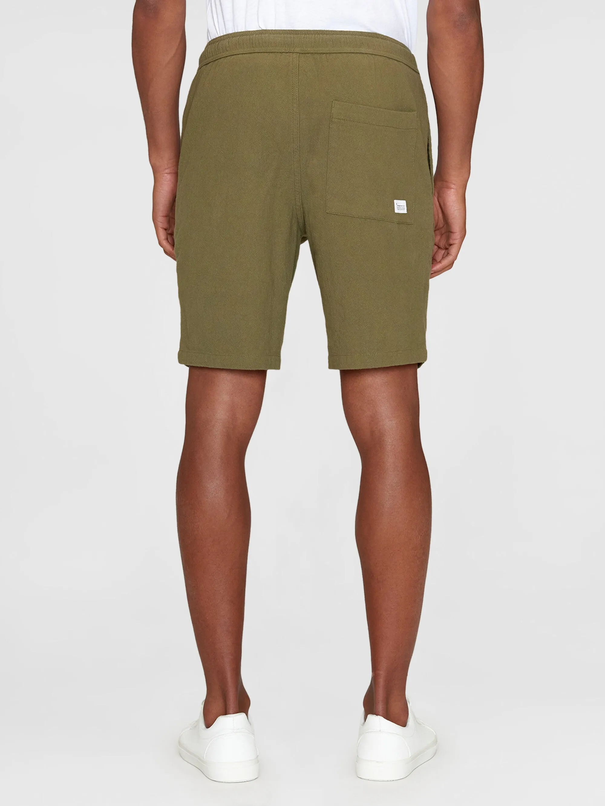 FIG loose crushed cotton shorts - GOTS/Vegan - Burned Olive