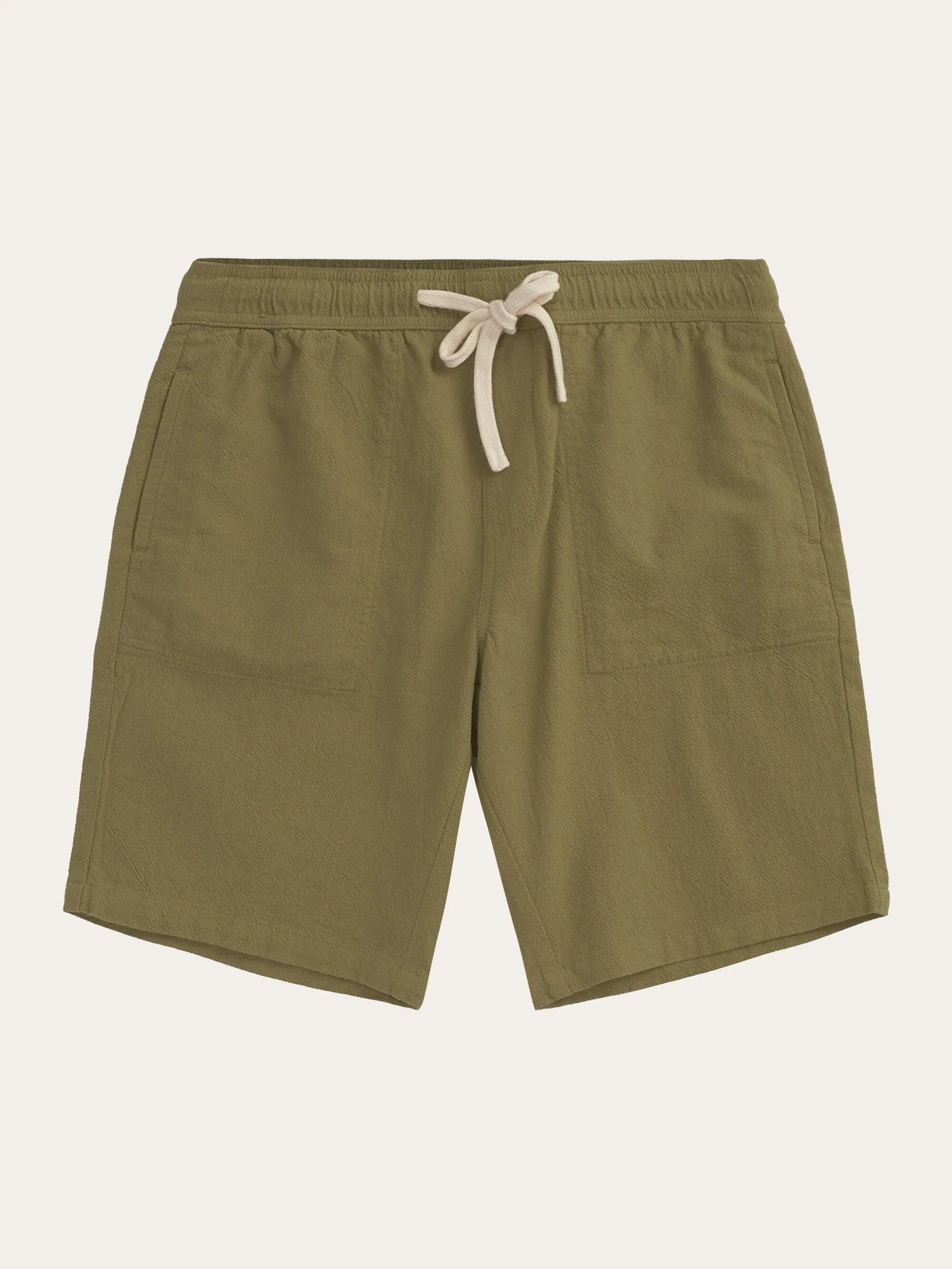 FIG loose crushed cotton shorts - GOTS/Vegan - Burned Olive