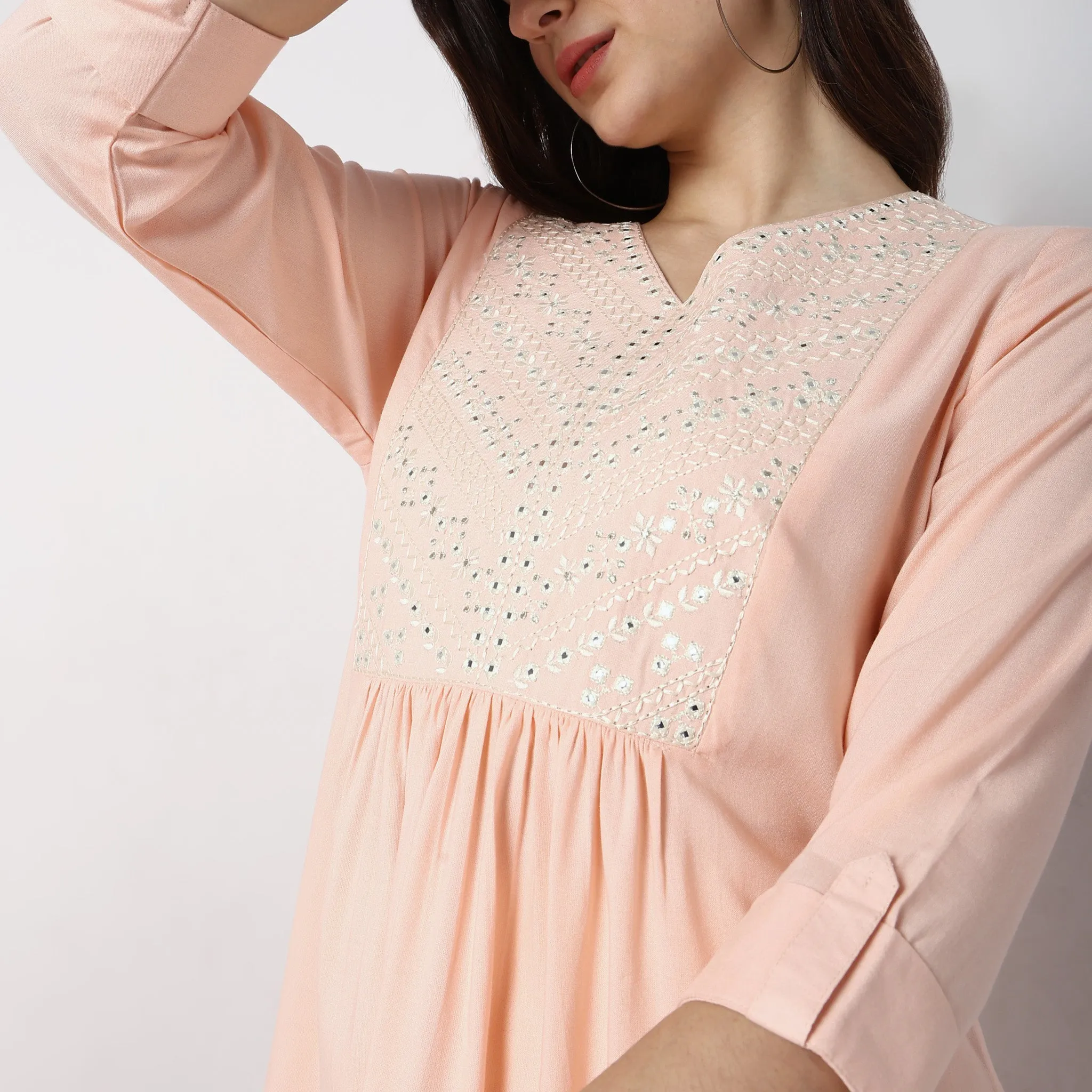 Flare Fit Embellished Kurta