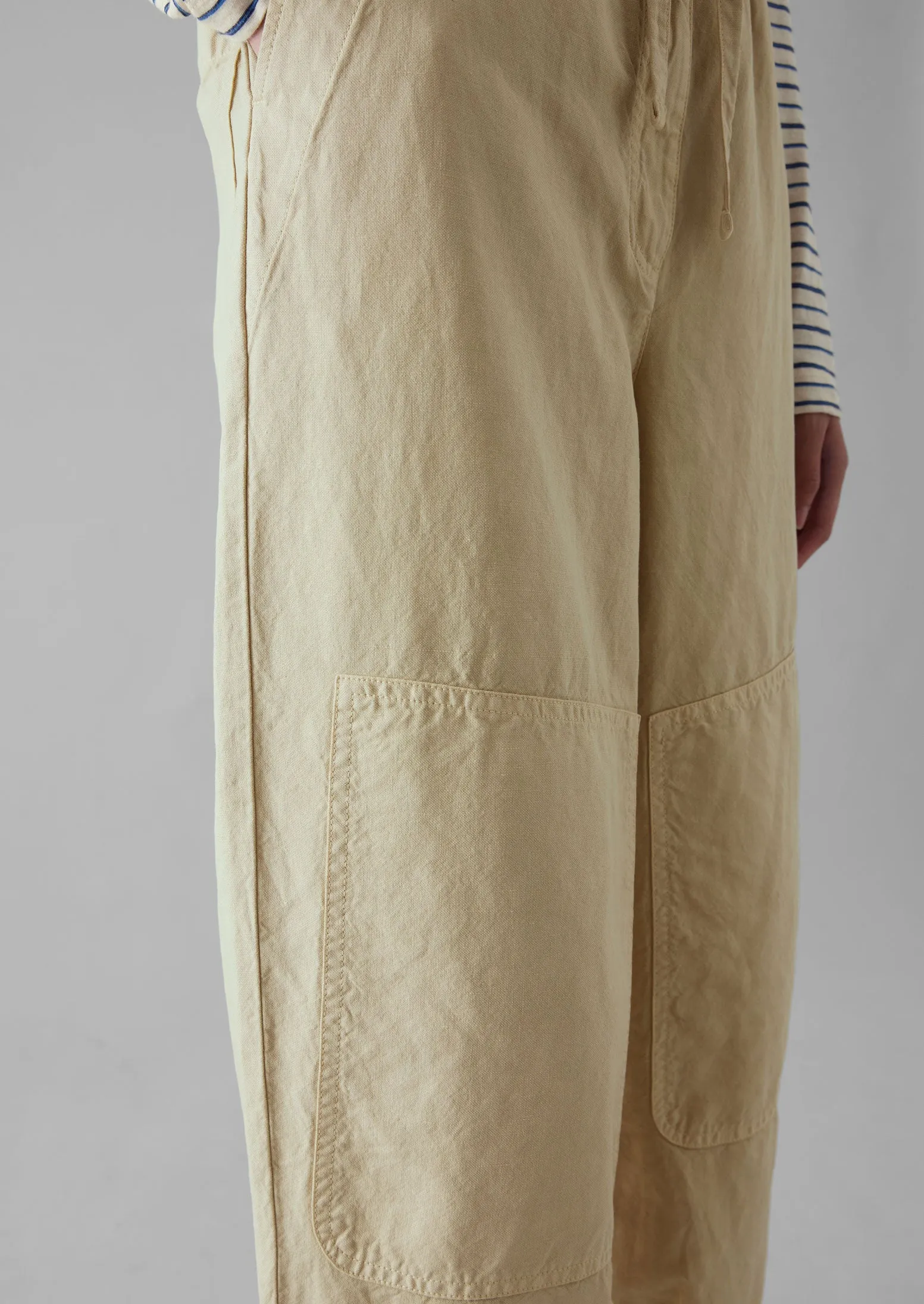 Garment Dyed Cotton Linen Canvas Trousers | Fallow