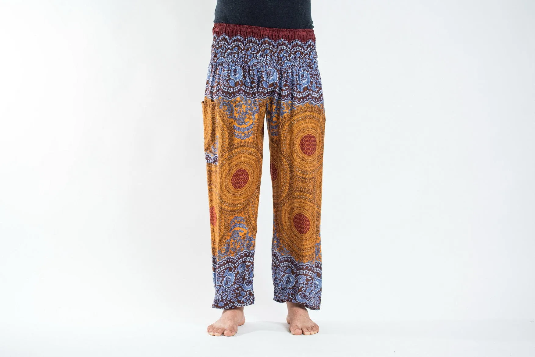 Geometric Mandalas Men's Harem Pants in Bronze