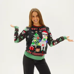 Get Lit Llama Christmas Sweater - Dame