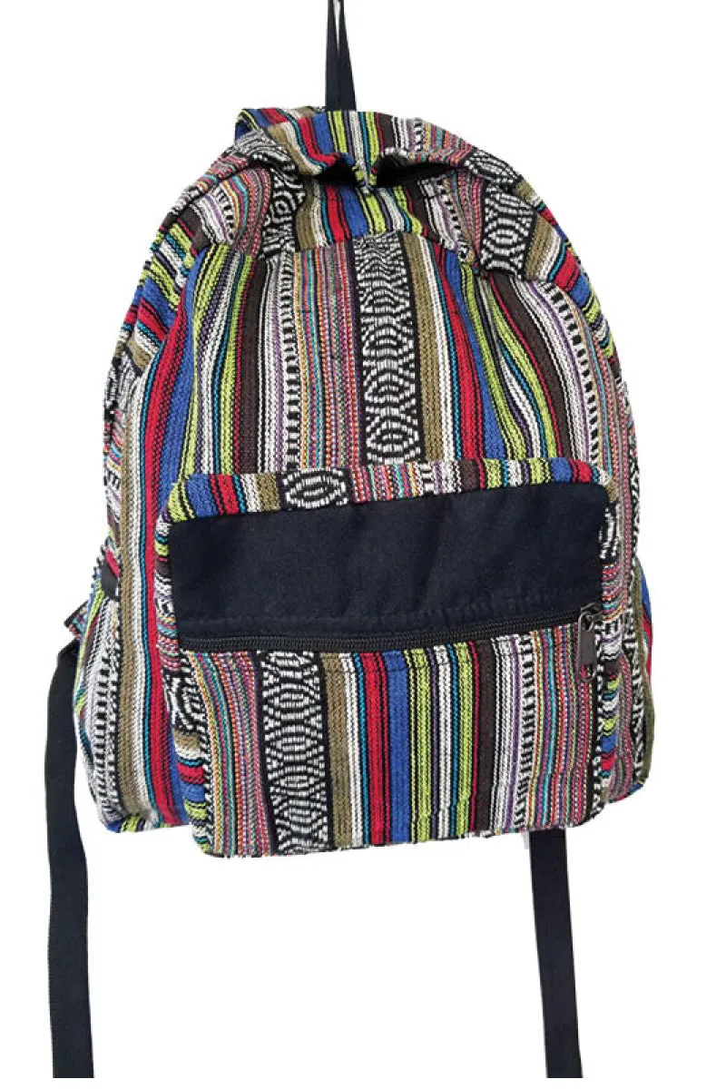 Gheri Backpack Multi Color Striped Design