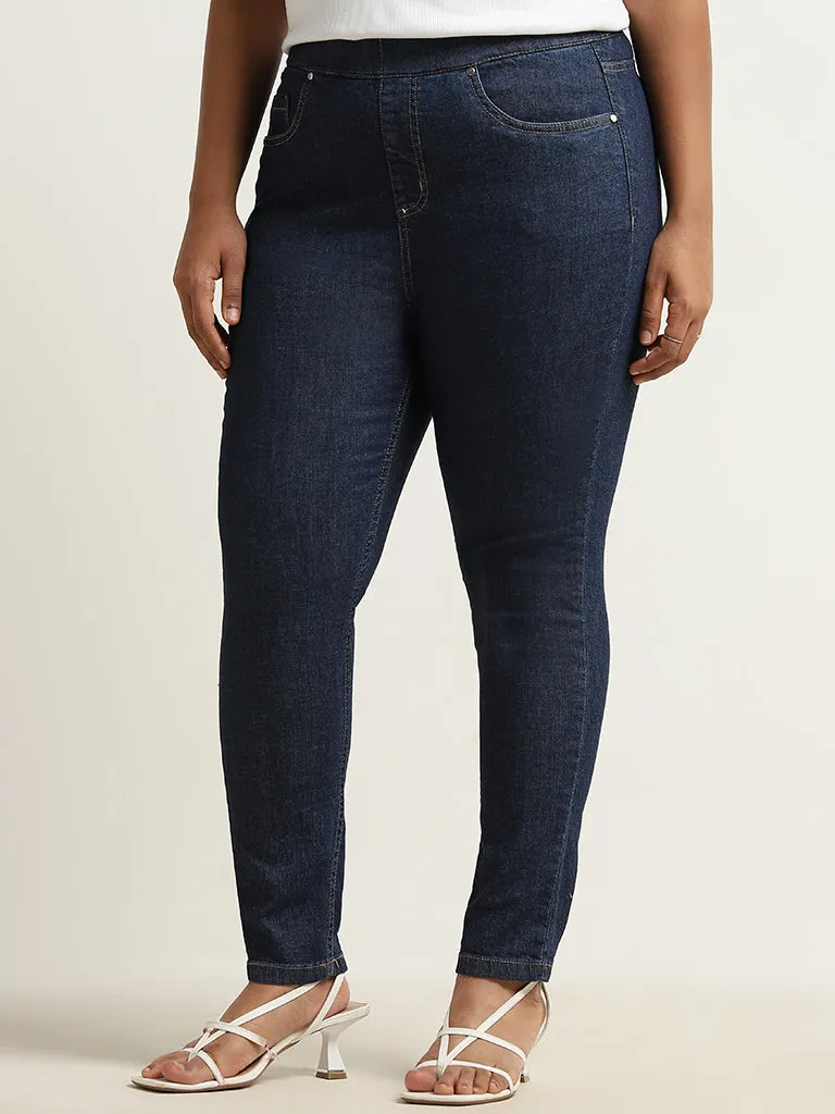 Gia Dark Blue Skinny-Fit Mid-Rise Jeggings