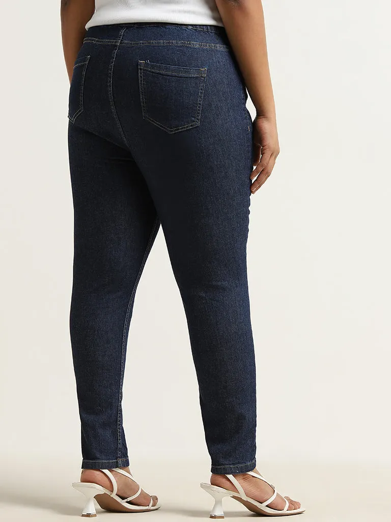 Gia Dark Blue Skinny-Fit Mid-Rise Jeggings