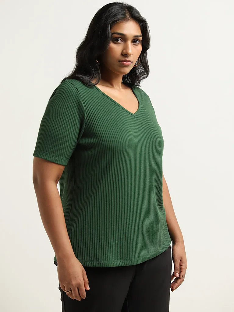 Gia Olive Ribbed T-Shirt