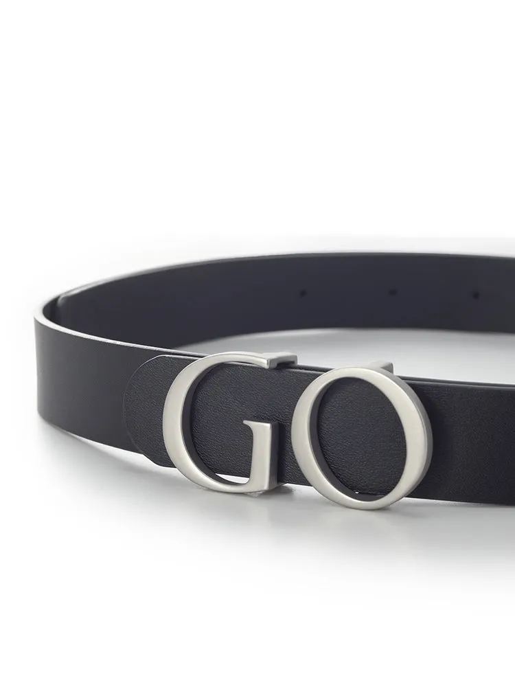 GO Letter Middle Size Women Leather Belt